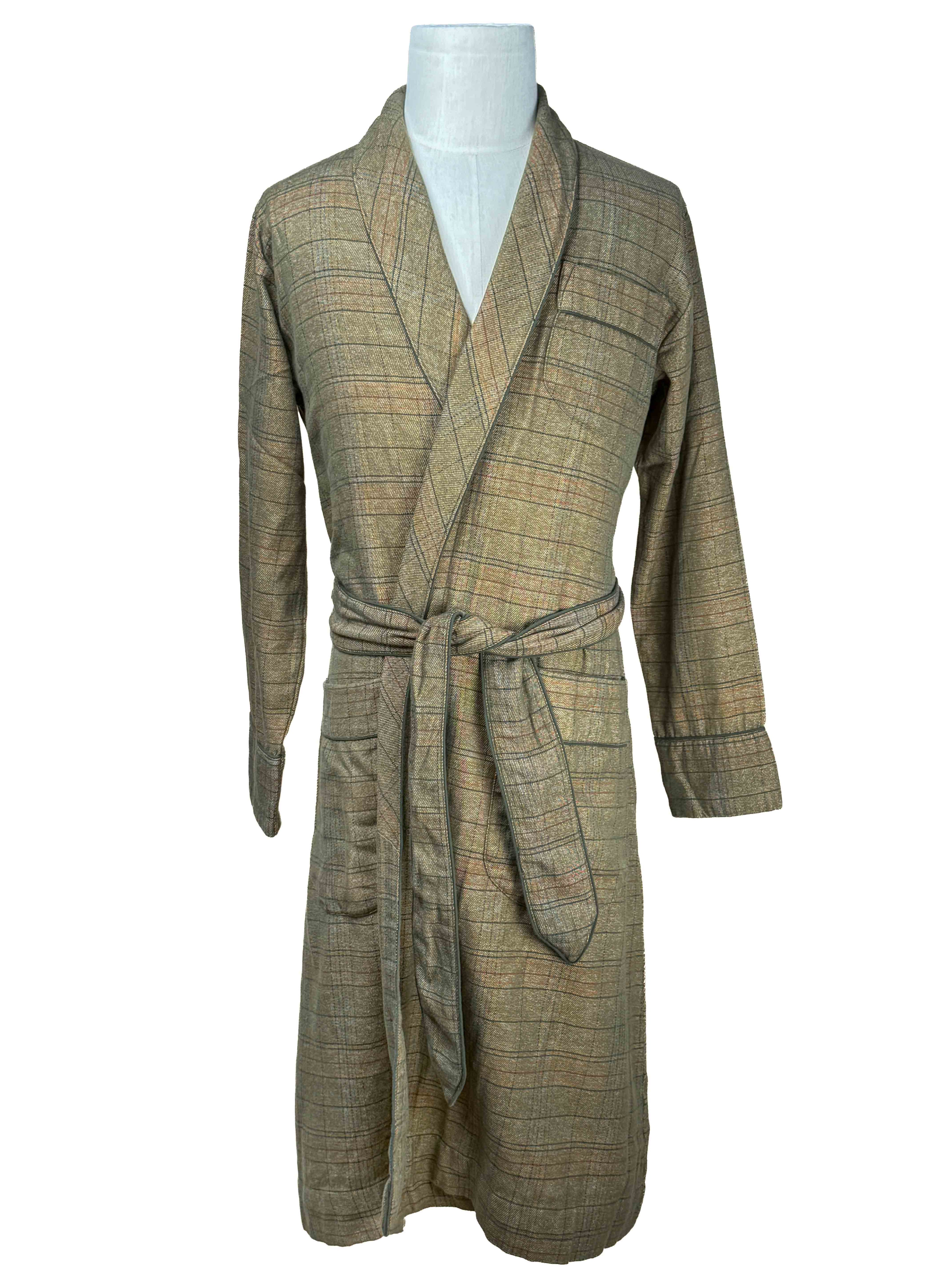 Belted Robe - Brown Two-Ply Check