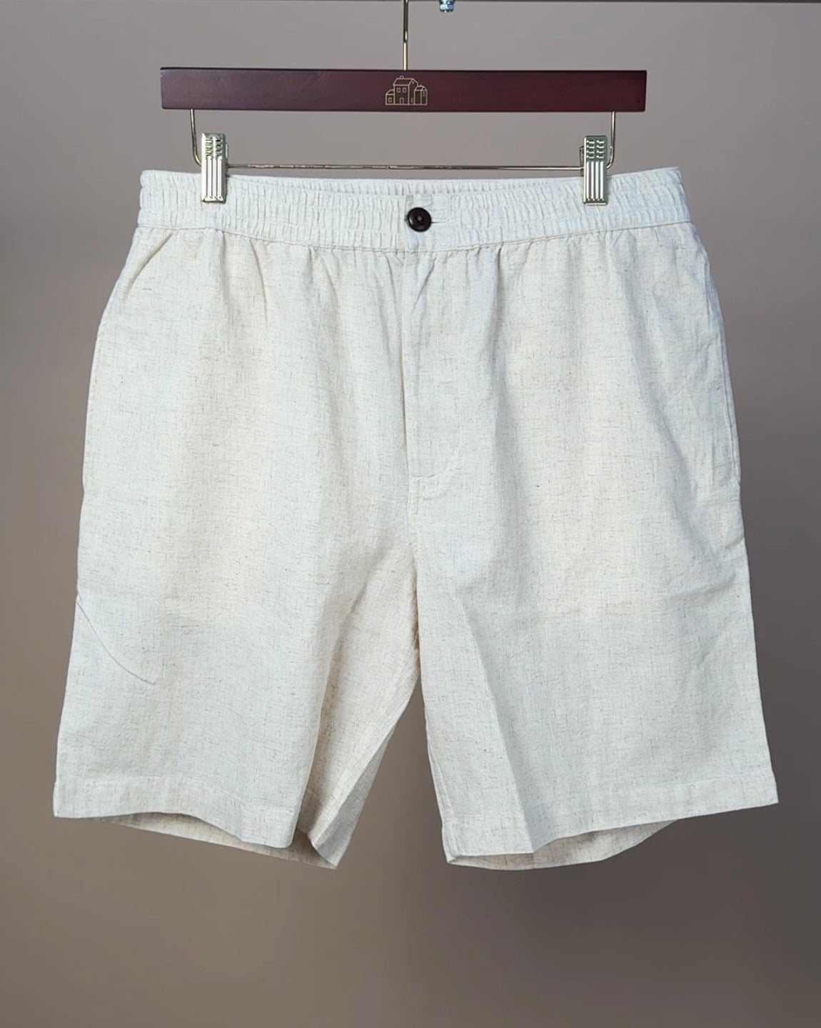 Flax Drawstring Shorts - Natural