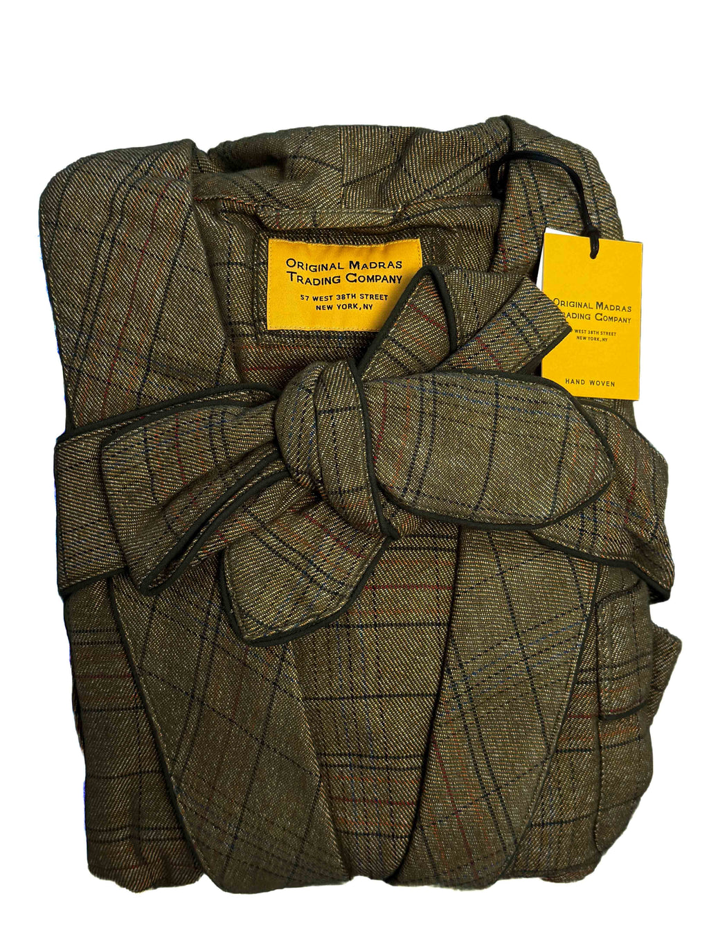 Belted Robe - Brown Two-Ply Check