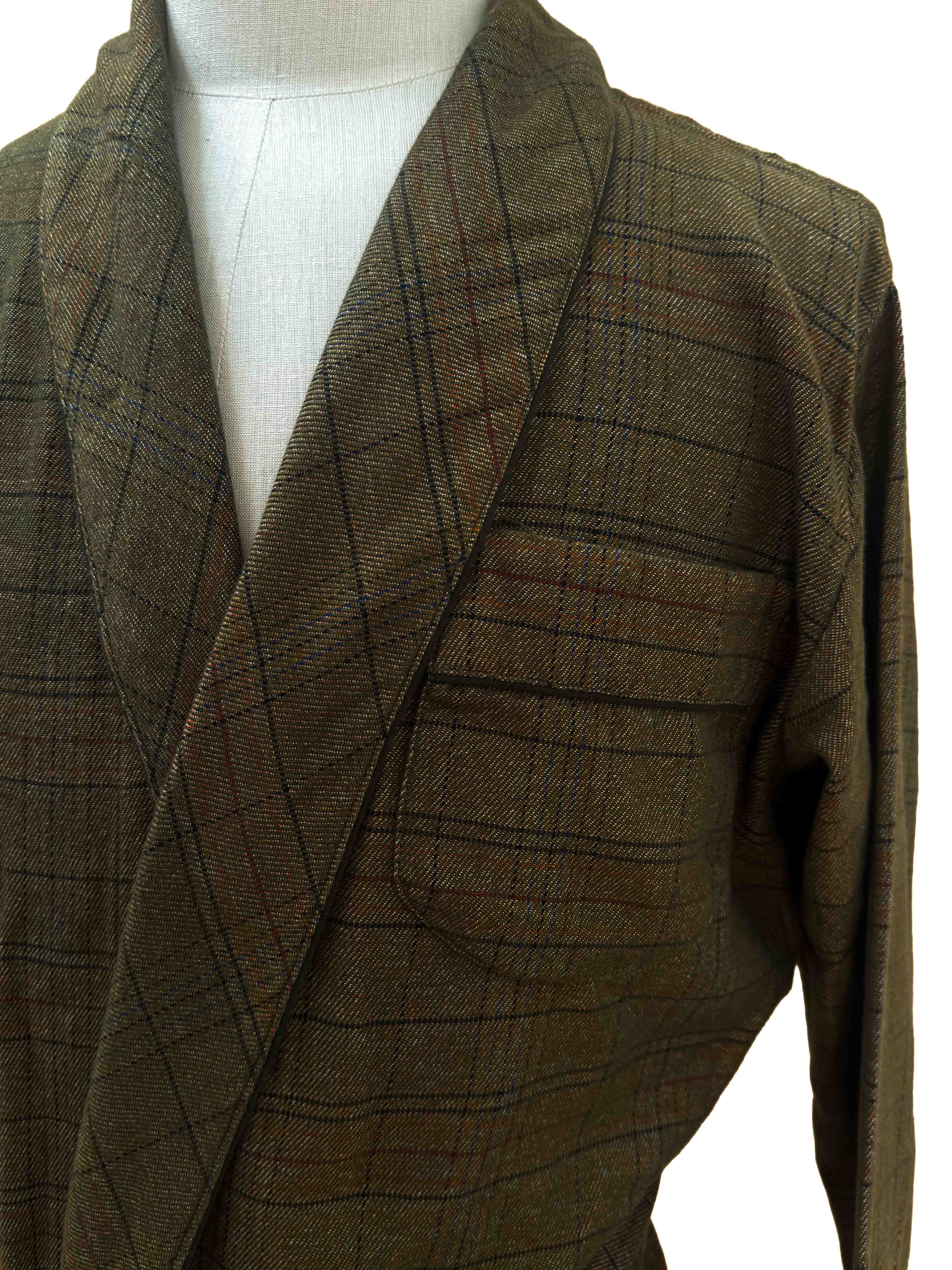Belted Robe - Brown Two-Ply Check