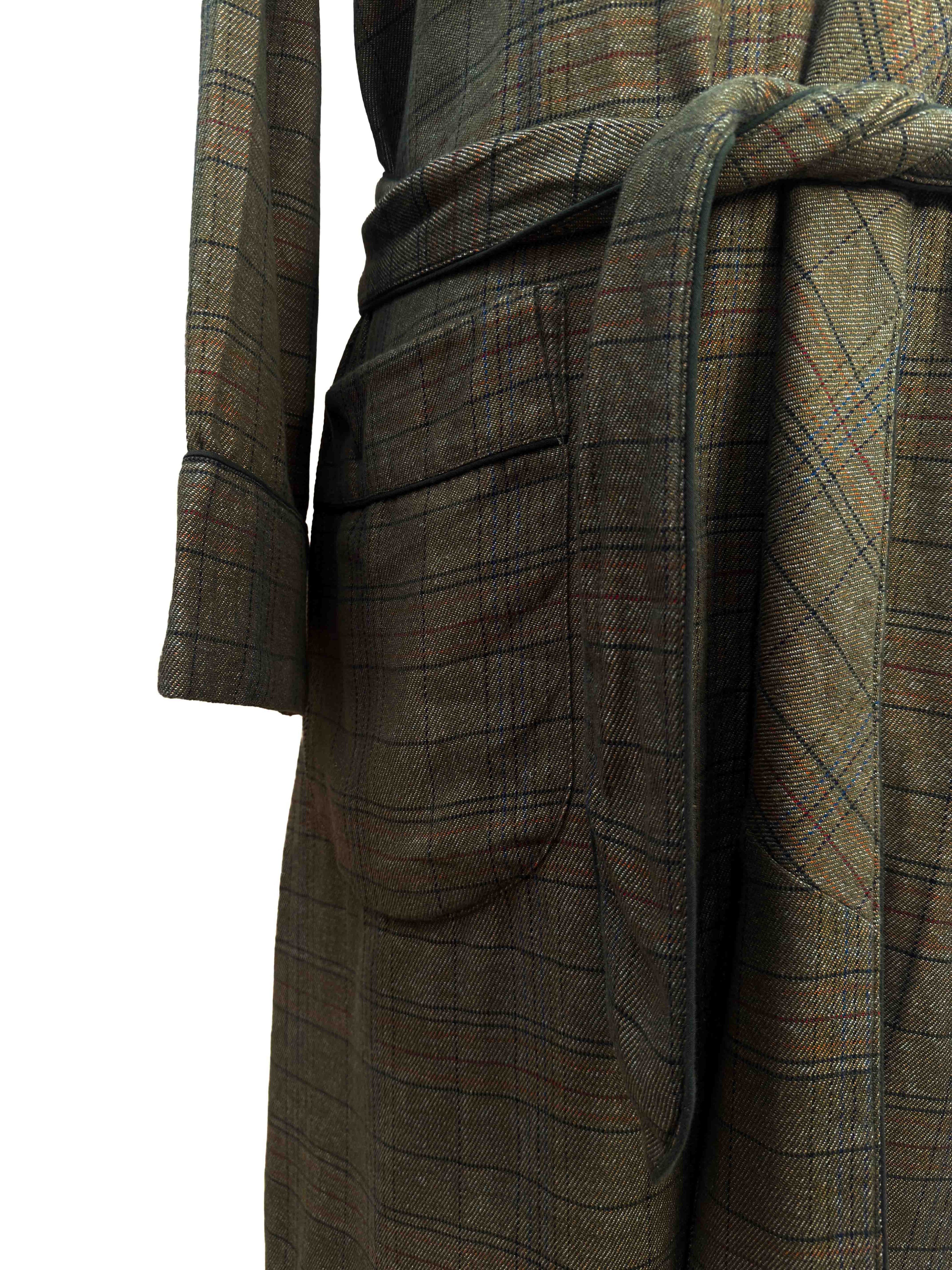 Belted Robe - Brown Two-Ply Check
