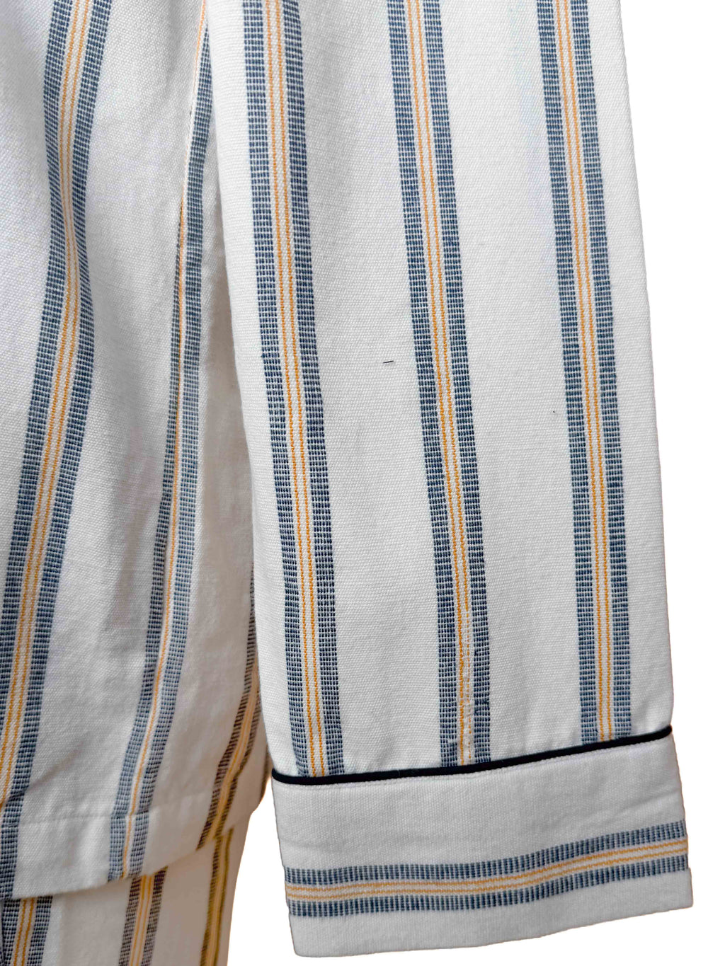 Pajama Suit - White with Blue/Gold Stripe