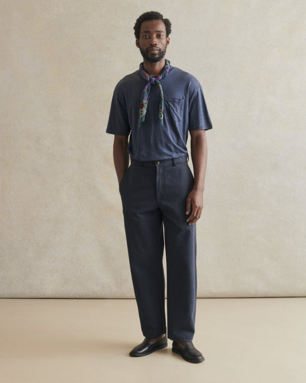 Balloon Trouser Heavy Cotton Drill - Navy