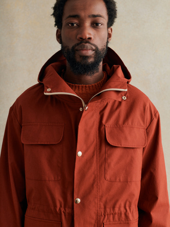 Mountain Parka Work Cotton Canvas - Brick Red