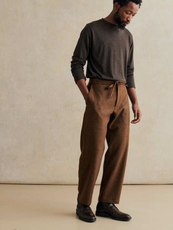 Lounge Trouser Lambswool Twill - Chestnut