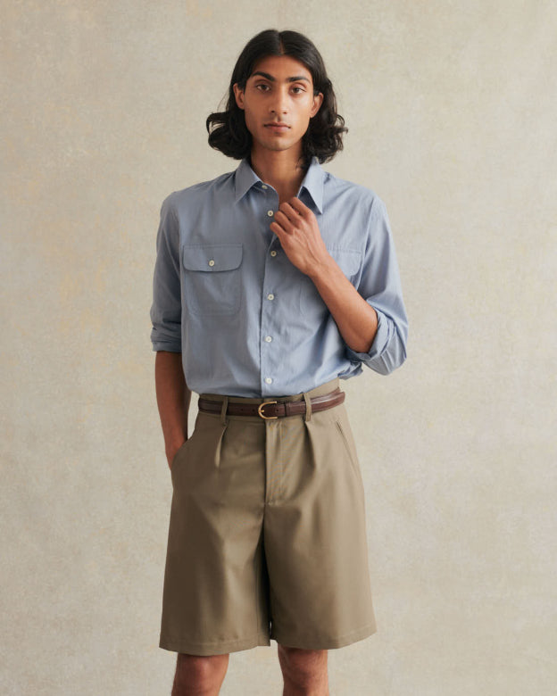 Wool Naturalist Shorts - Olive