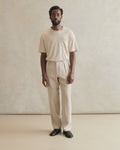 Belgian Wool Linen One Pleat Trousers - Oatmeal