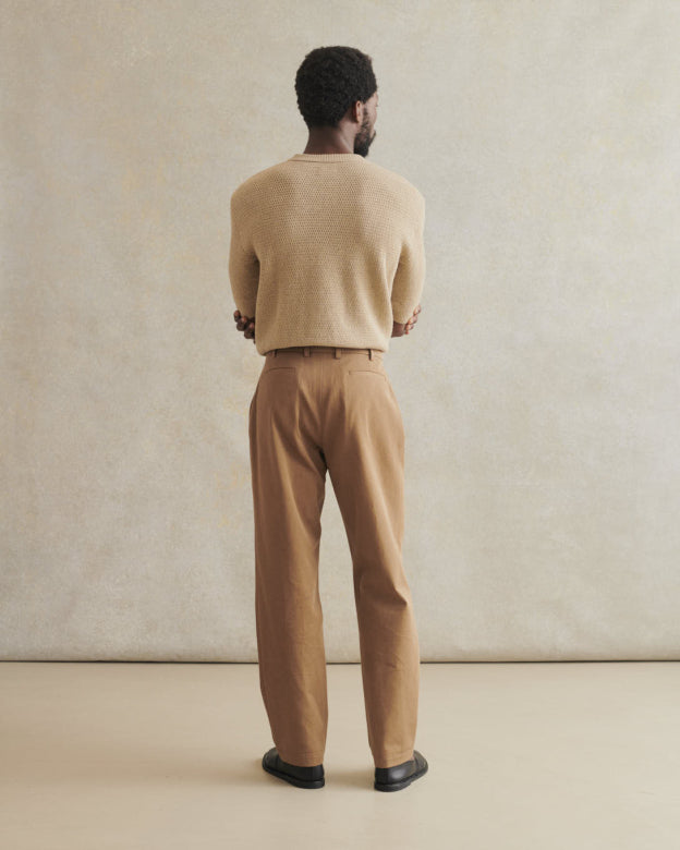 One Pleat Trousers - Coffee