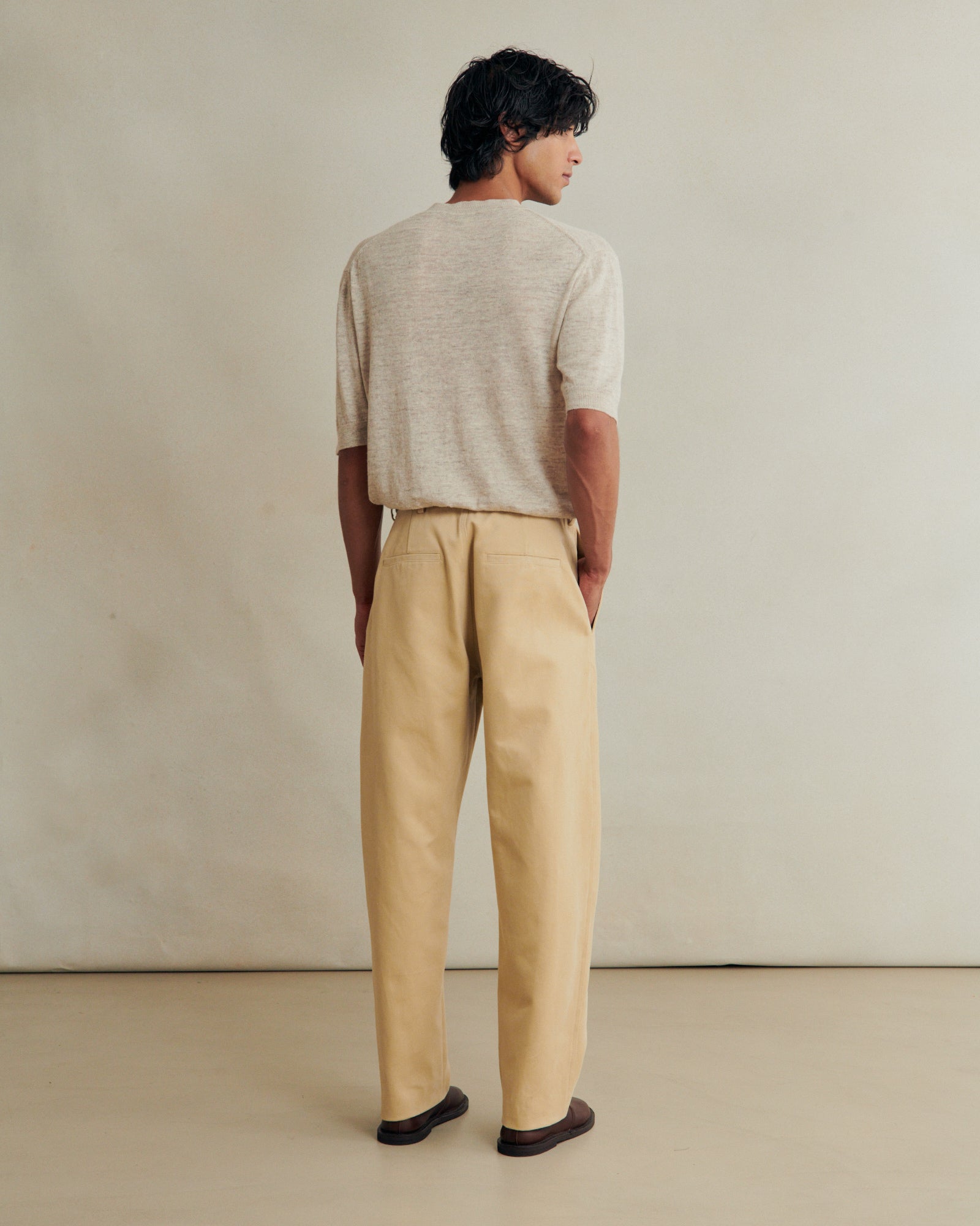 De Bonne Facture Belgian Wool Linen One Pleat Trousers