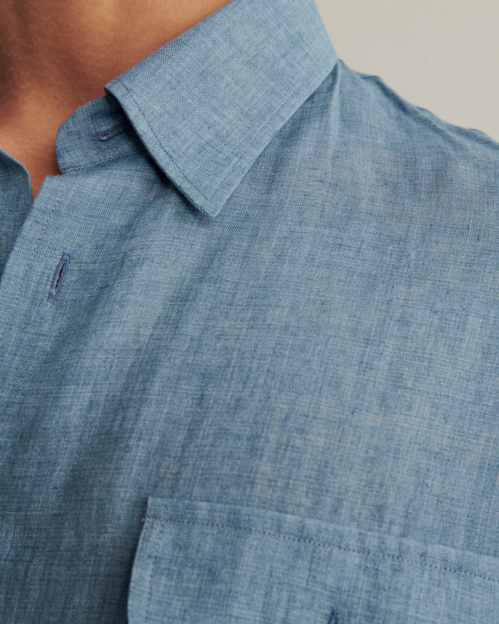 De Bonne Facture Artist Shirt Linen Chambray - Light Blue – Old