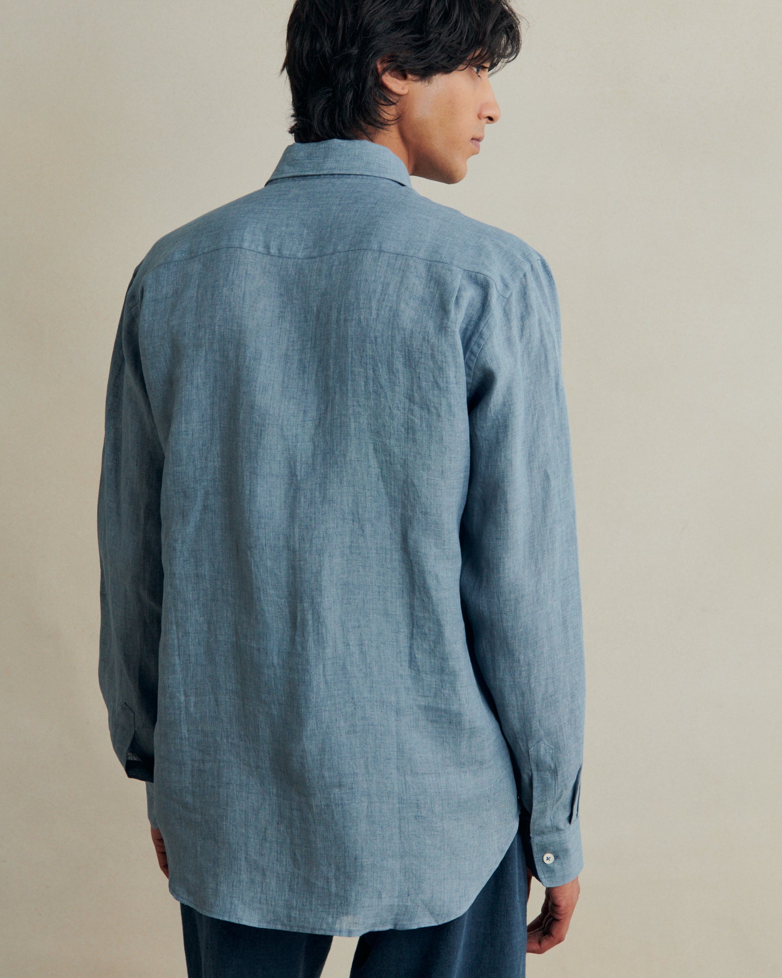 De Bonne Facture Artist Shirt Linen Chambray - Light Blue – Old