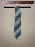 Olive silk tie with wide red stripe pattern by Paolo Albizzati, stylish accessories for formal or business attire.