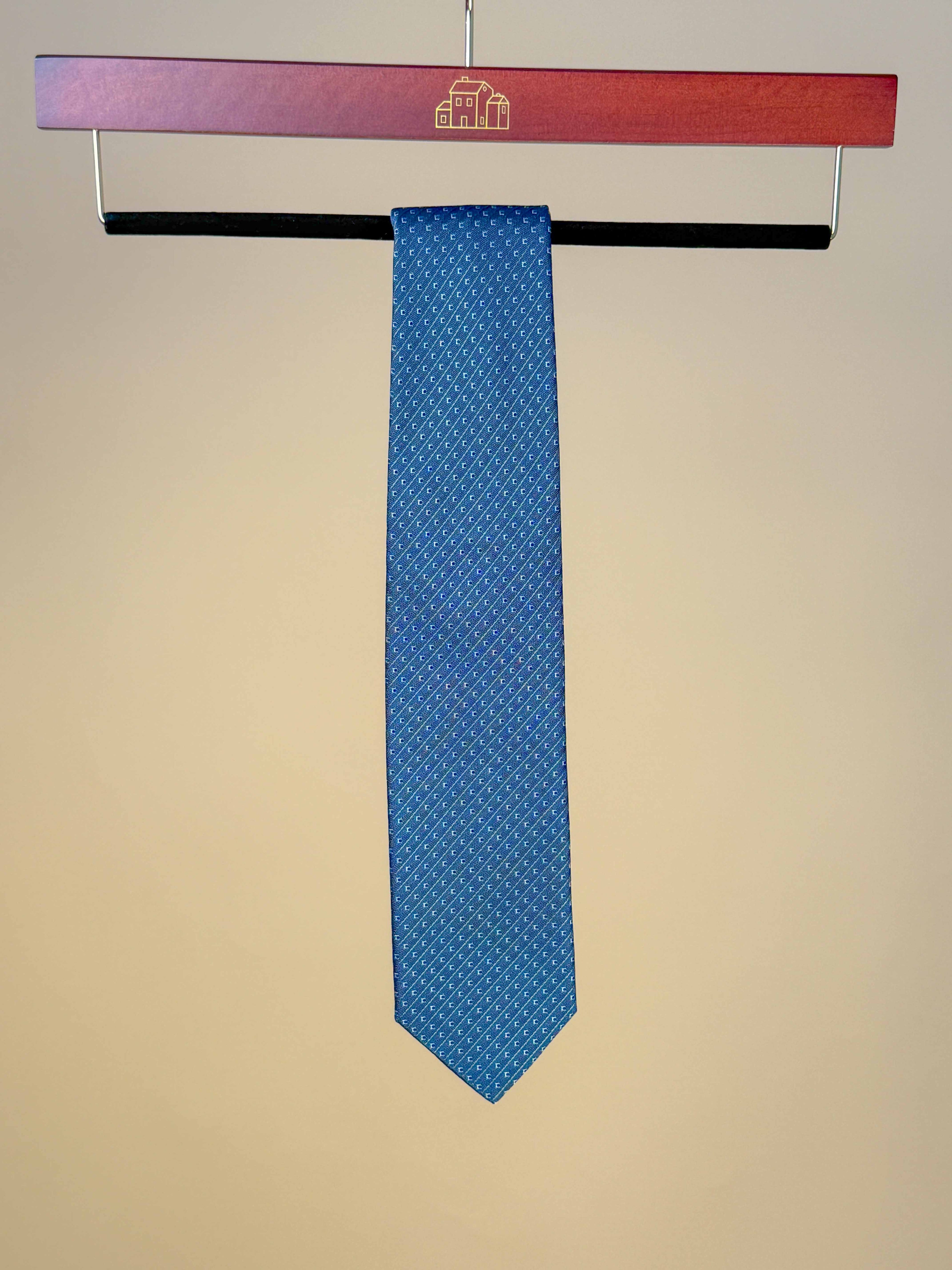 Dotted Stripe Silk Tipped Tie - Gray/Green