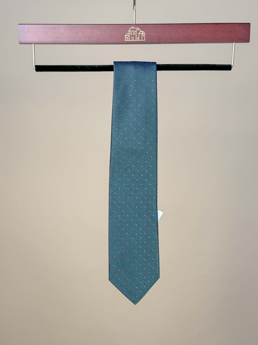 Small Dot Silk Tipped Tie - Green/Red