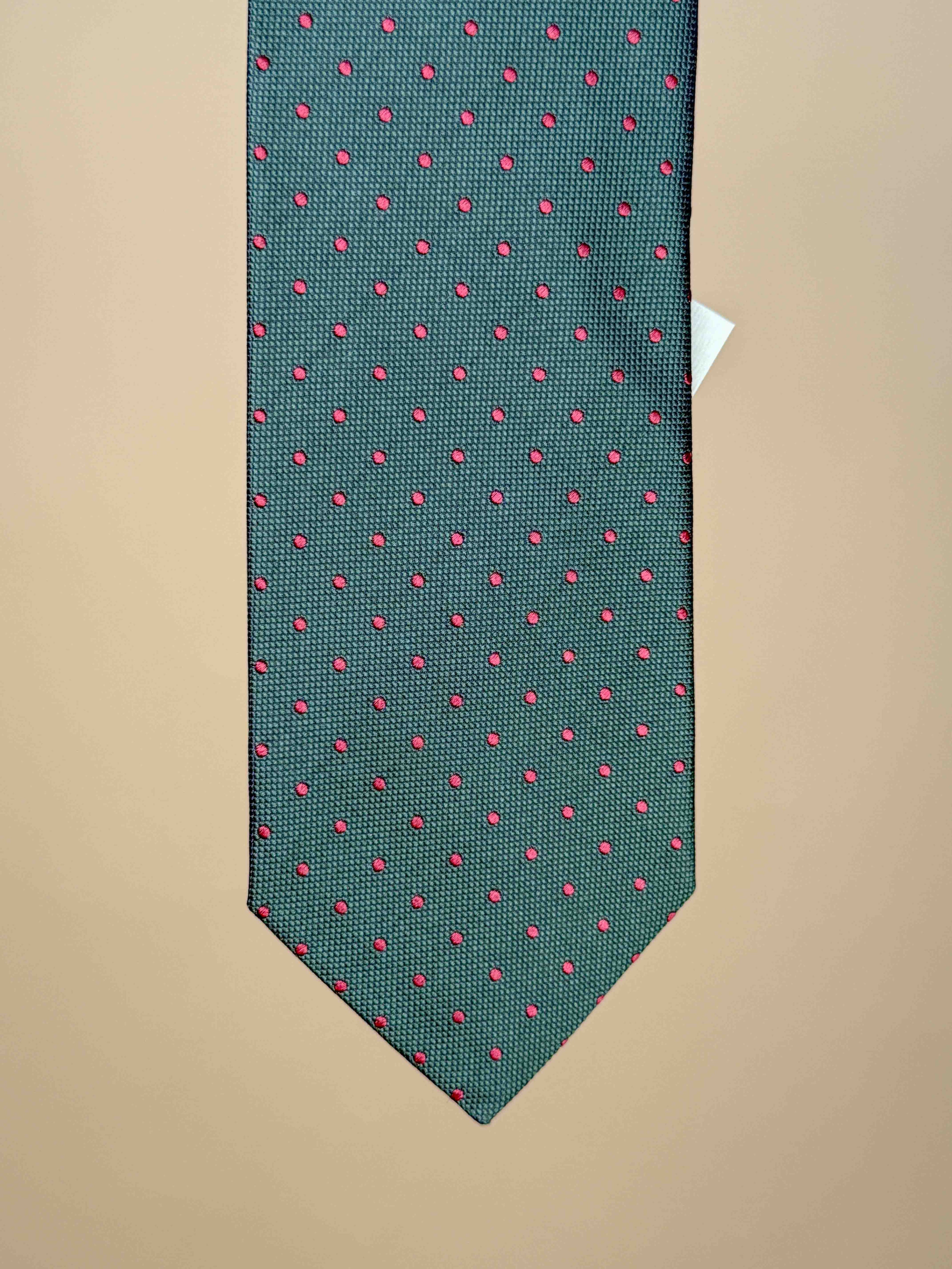 Small Dot Silk Tipped Tie - Green/Red