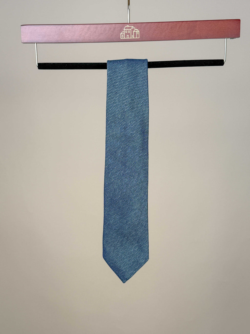 Hopsack Silk Tipped Tie - Blue/Green