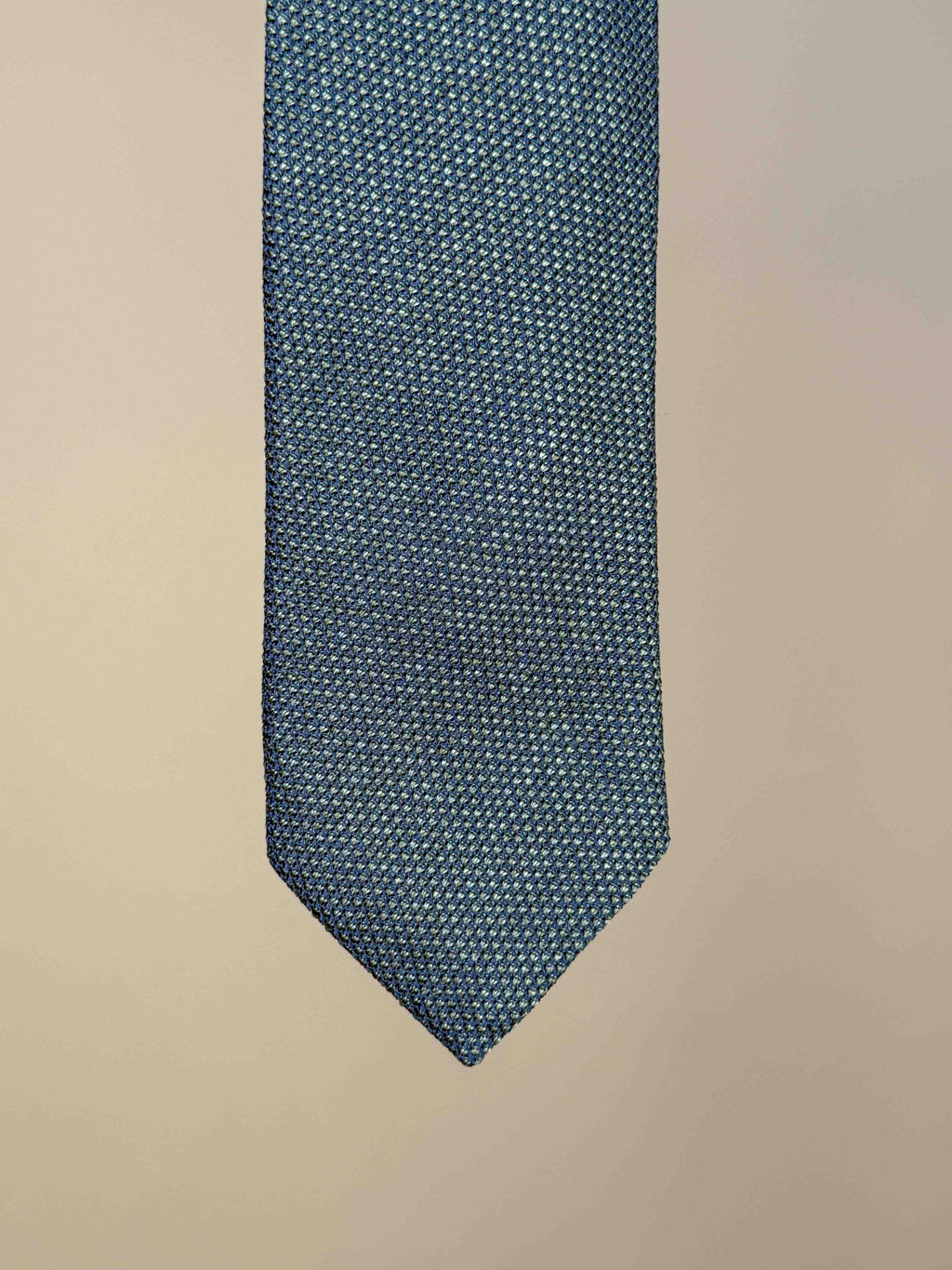 Hopsack Silk Tipped Tie - Blue/Green