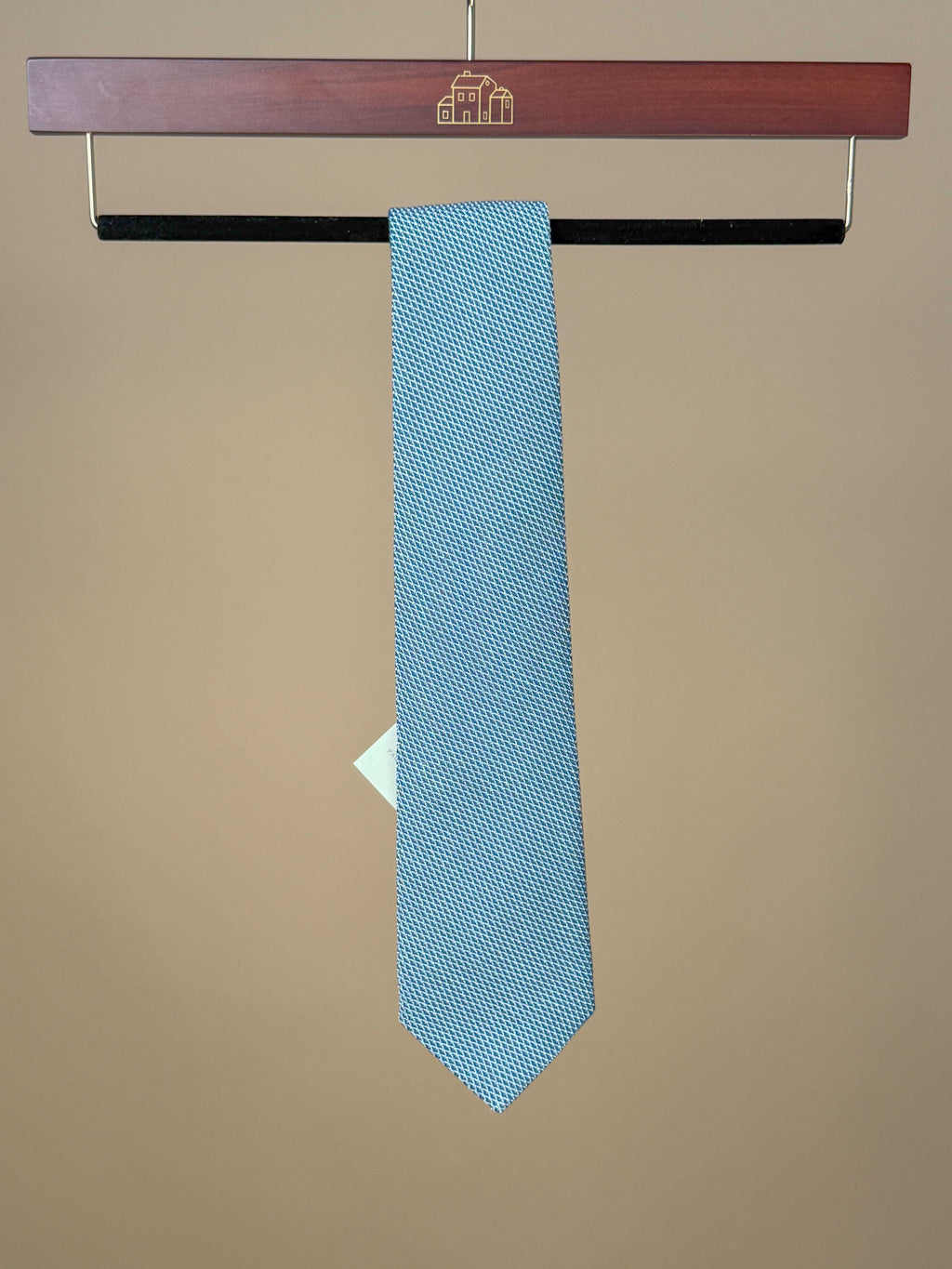 Hopsack Silk Tipped Tie - White/Blue