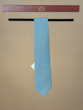 Hopsack Silk Tipped Tie - White/Blue