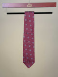 Concentric Squares Silk Tipped Tie - Red