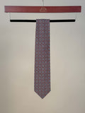 Printed Pattern Silk Tipped Tie - Rust