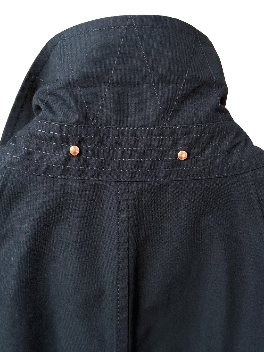 Private White V.C. Jack's Mac Raincoat in Ink, a stylish waterproof clothing piece with a classic design and durable fabric.