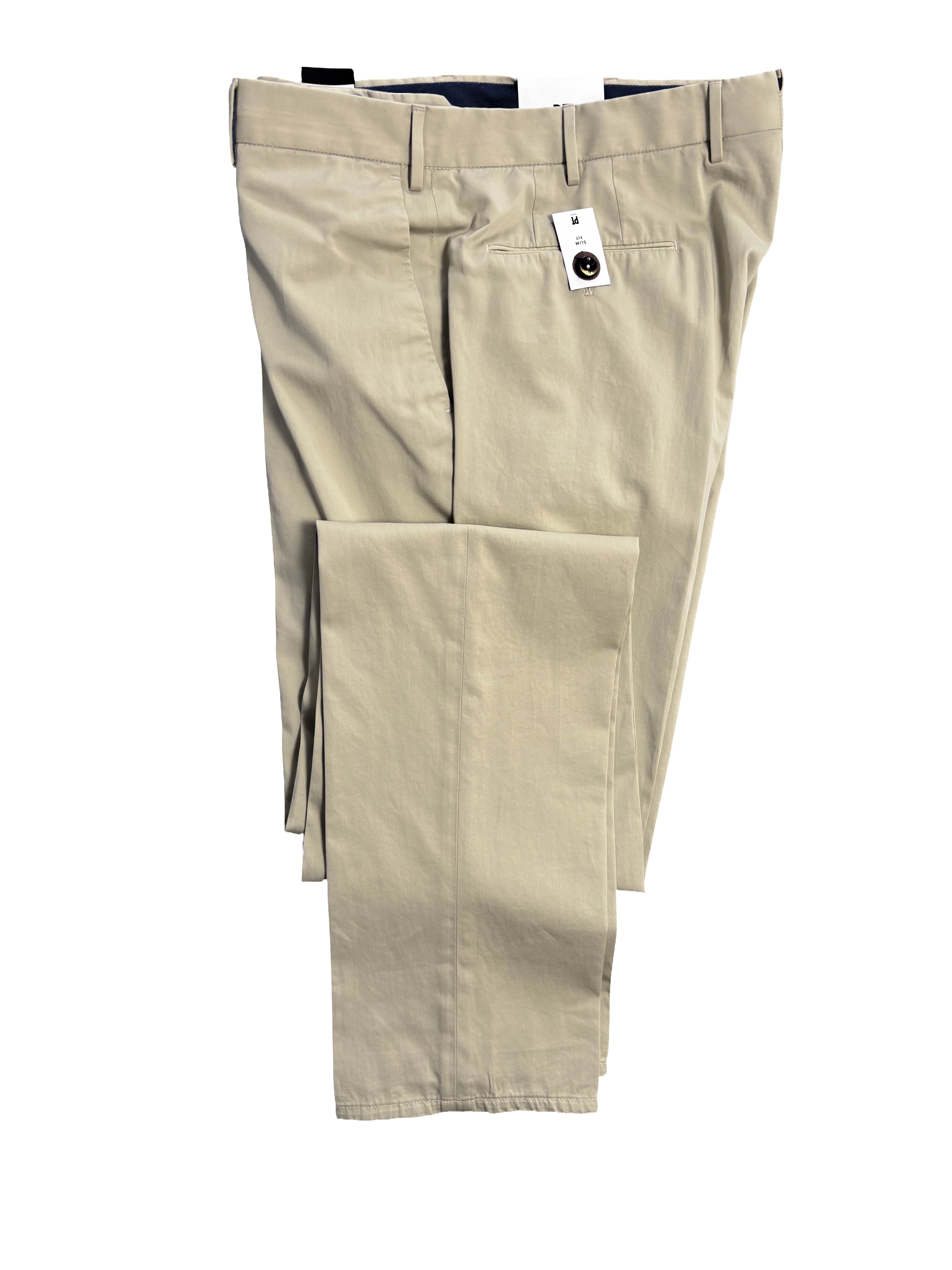 SilkOchino Stretch Cotton Silk Chinos - Sand
