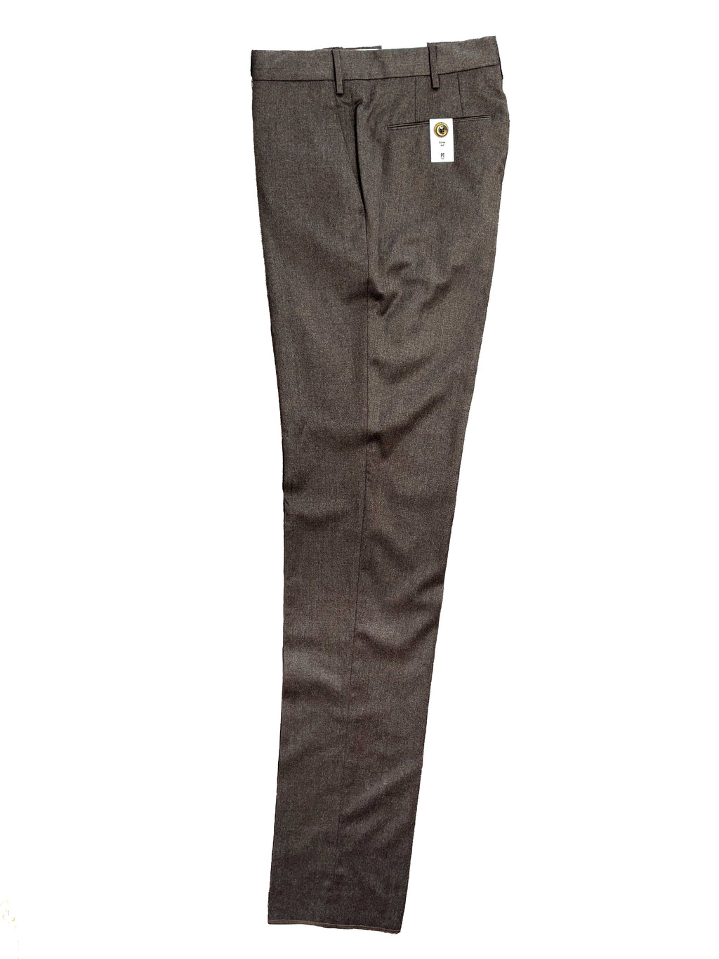 Super 110s Stretch Light Flannel Trousers - Brown