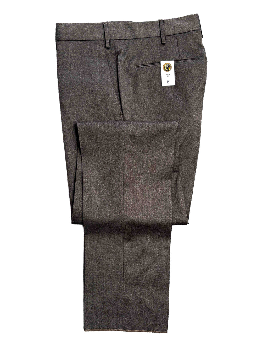 Super 110s Stretch Light Flannel Trousers - Brown