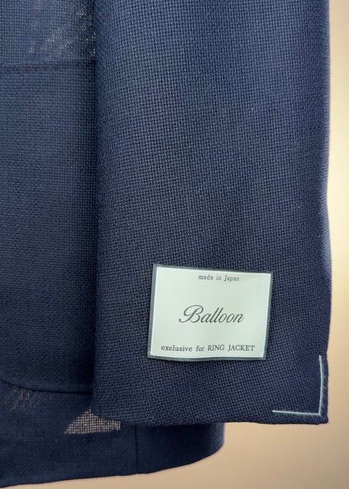 Navy Balloon Mesh Wool Hopsack Sport Coat by Ring Jacket, single-breasted jacket with structured fit and textured fabric.