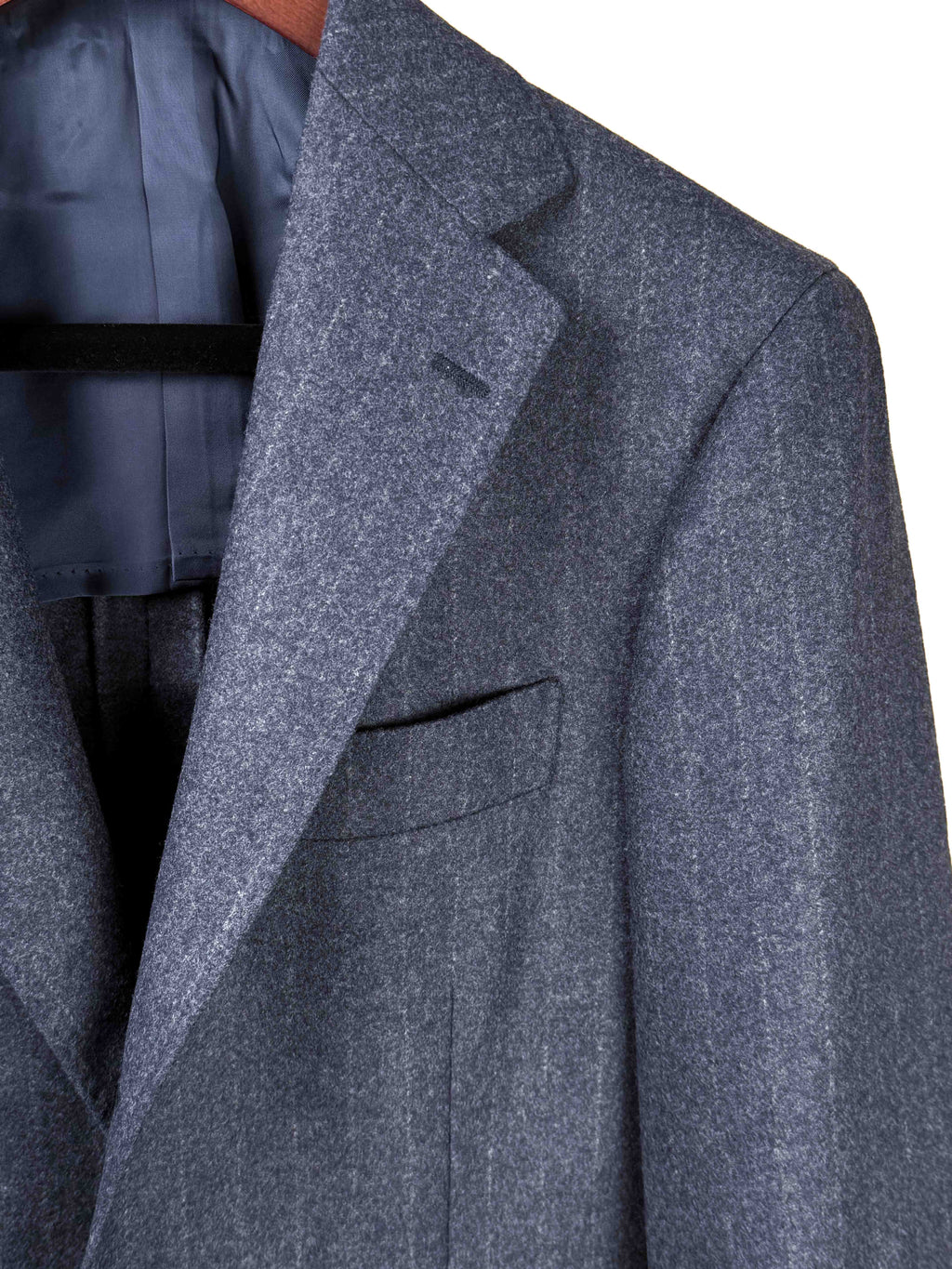 Chalk Stripe Flannel Suit - Navy