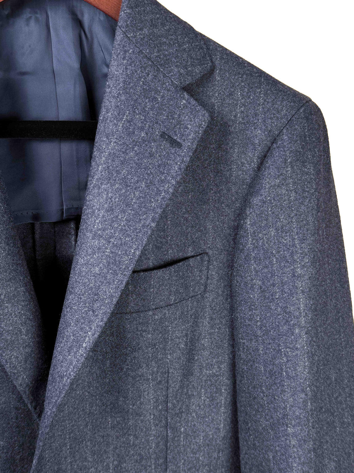 Chalk Stripe Flannel Suit - Navy