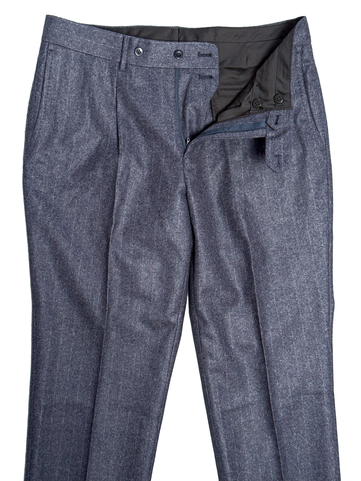 Chalk Stripe Flannel Suit - Navy