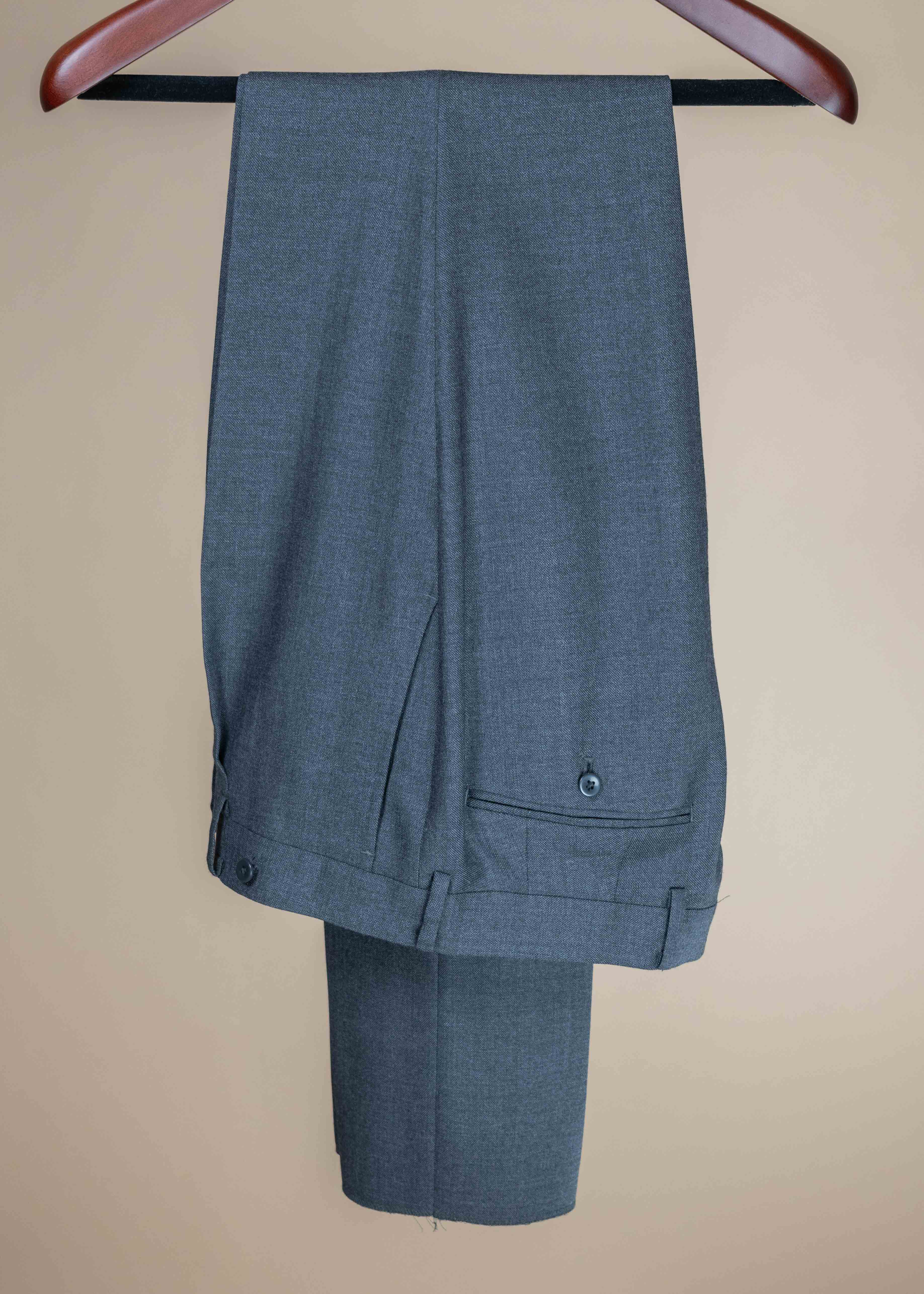 High Twist Wool Single Breasted Suit - Charcoal