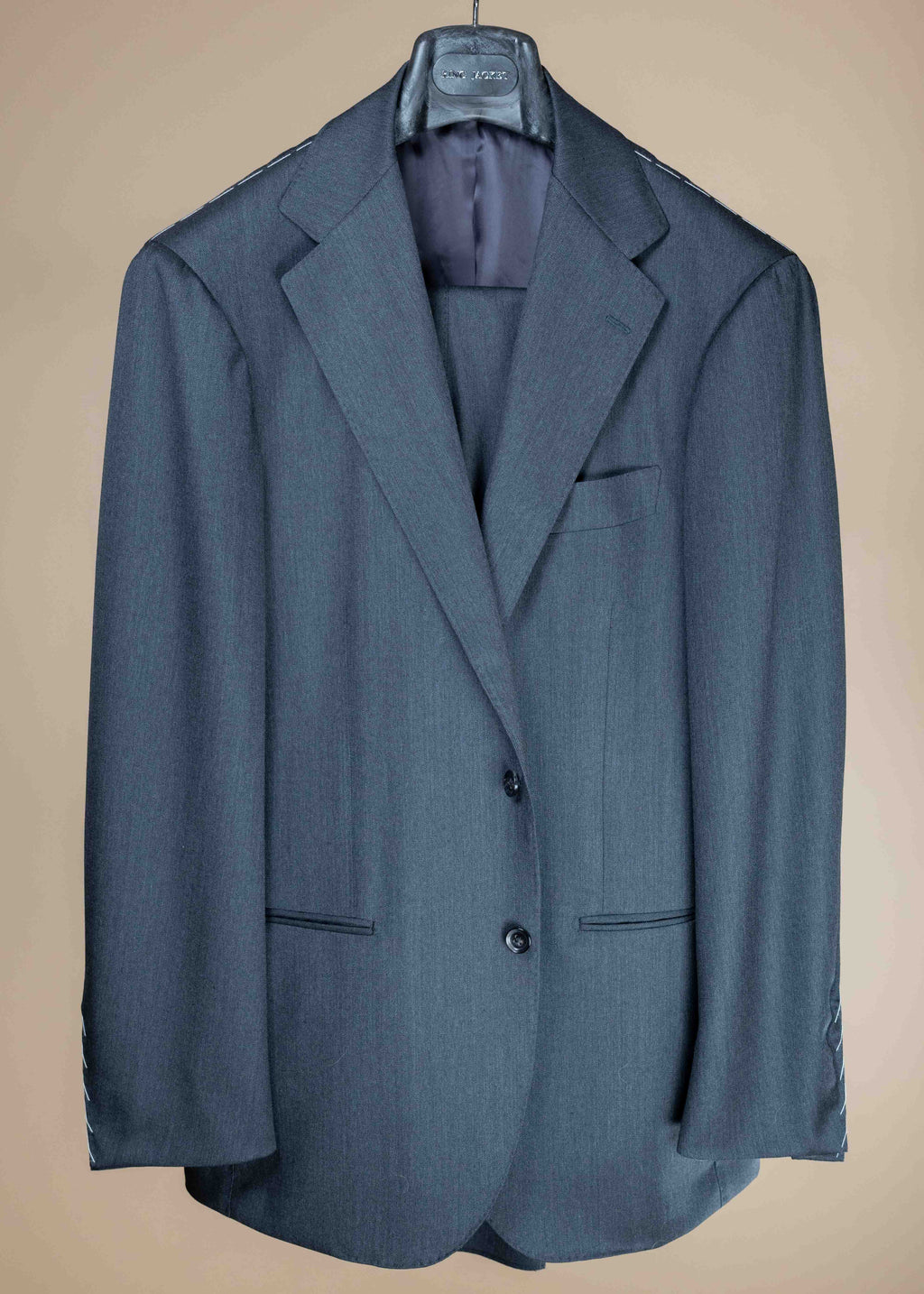 Super 140 Wool Single Breasted Suit - Charcoal
