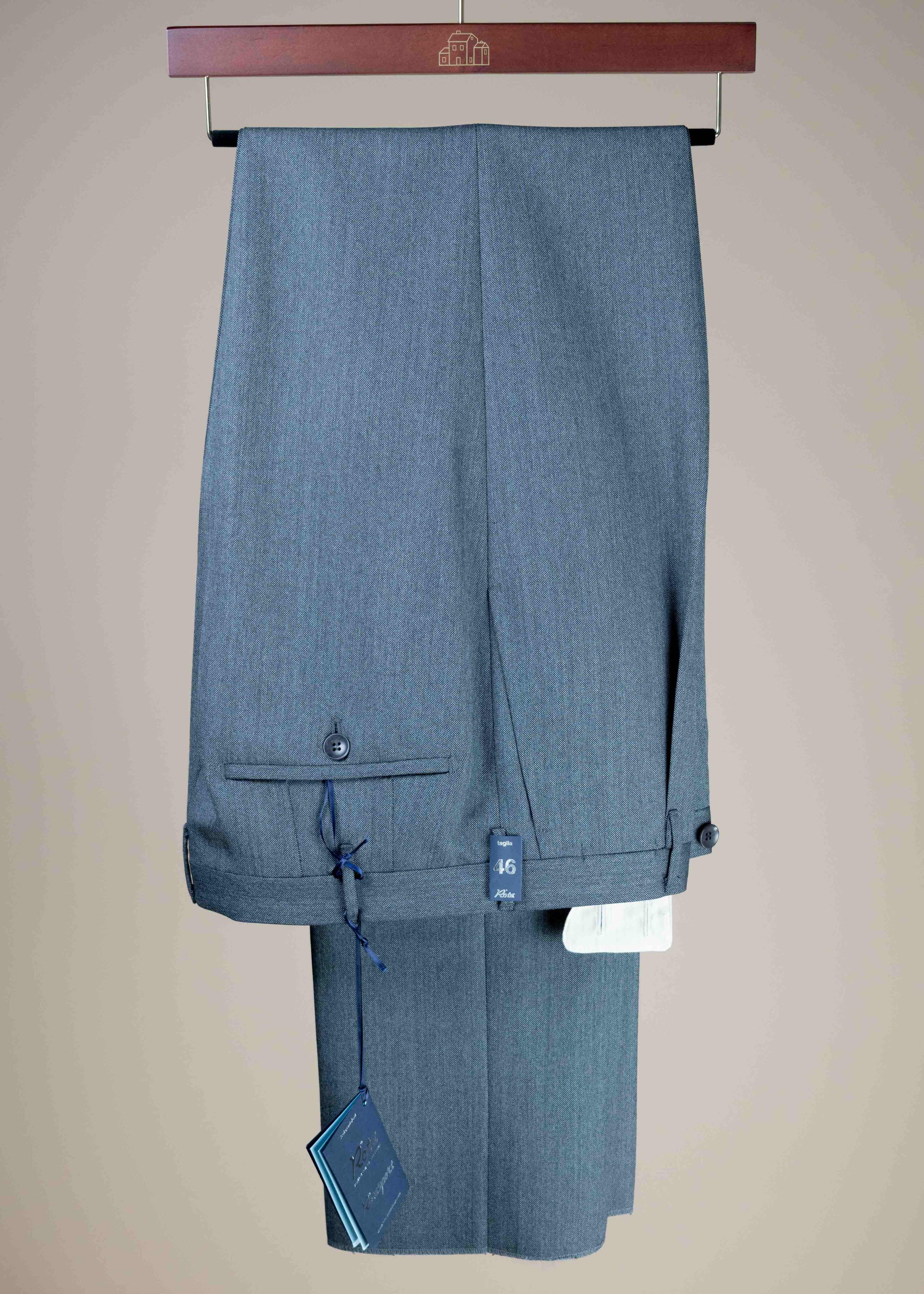 Pleated Dress Trouser - Mid-Gray 3-Ply Wool