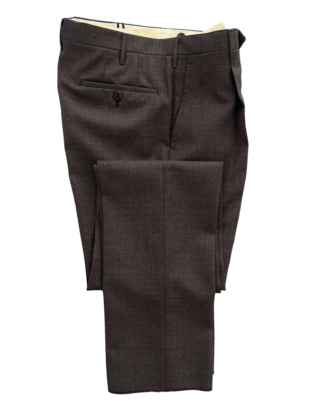 Pleated Dress Trouser - Brown 2-Ply Wool