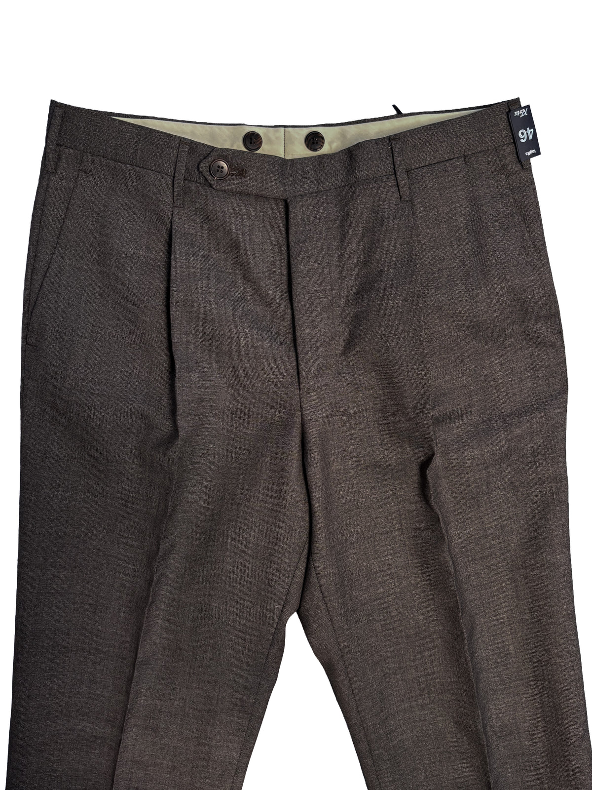 Pleated Dress Trouser - Brown 2-Ply Wool