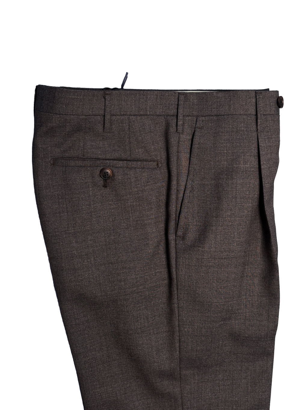 Pleated Dress Trouser - Brown 2-Ply Wool