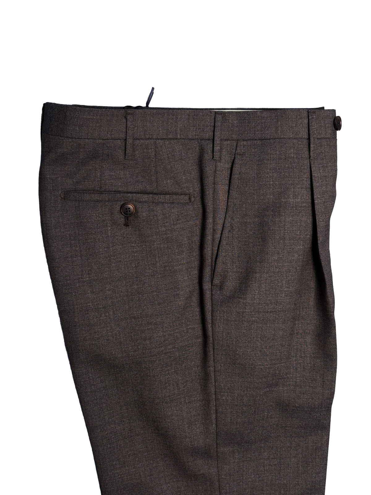 Pleated Dress Trouser - Brown 2-Ply Wool