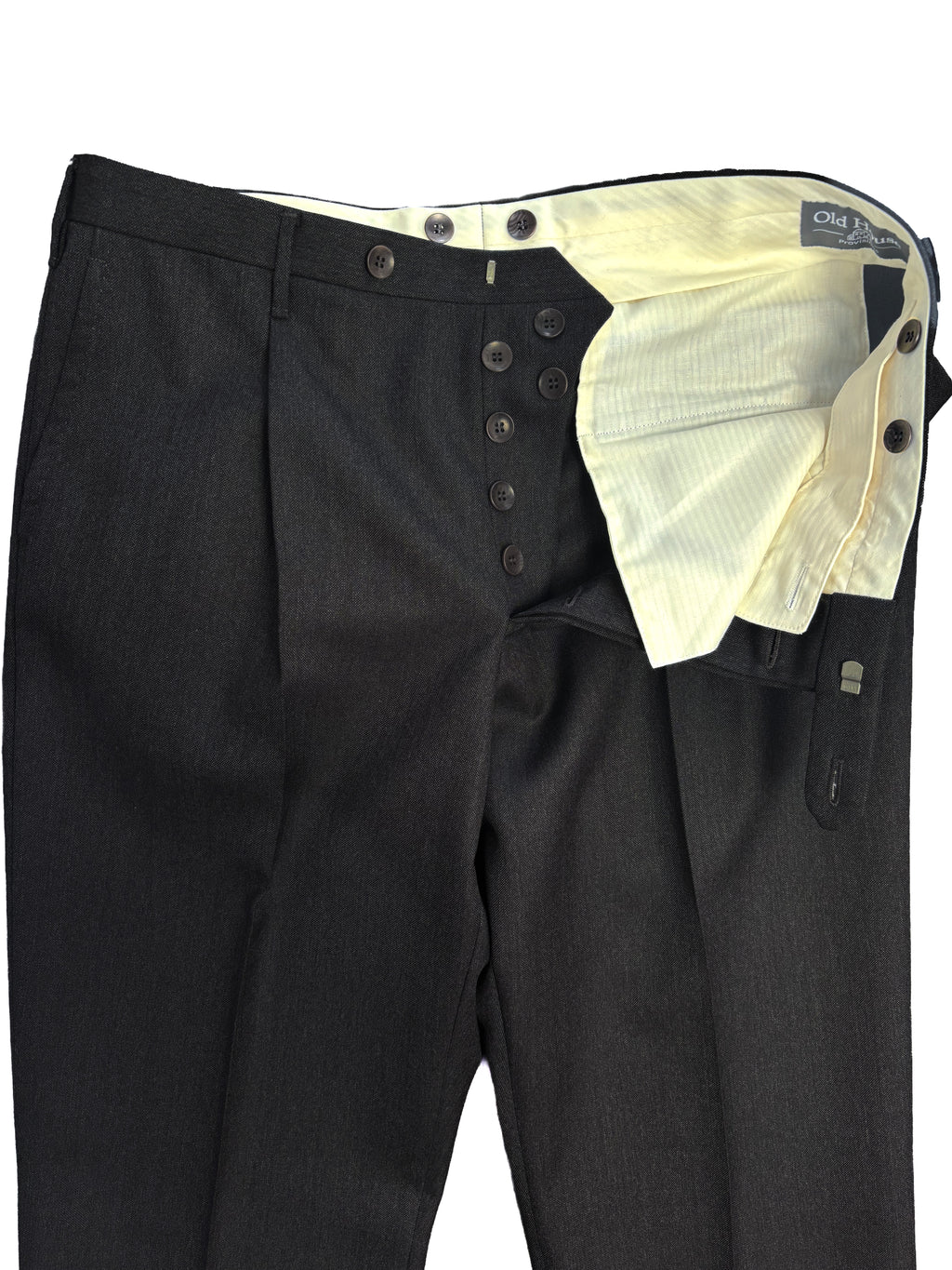 Pleated Dress Trouser - Dark Gray 3-Ply Wool
