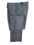 Pleated Dress Trouser - Light Gray Worsted Wool