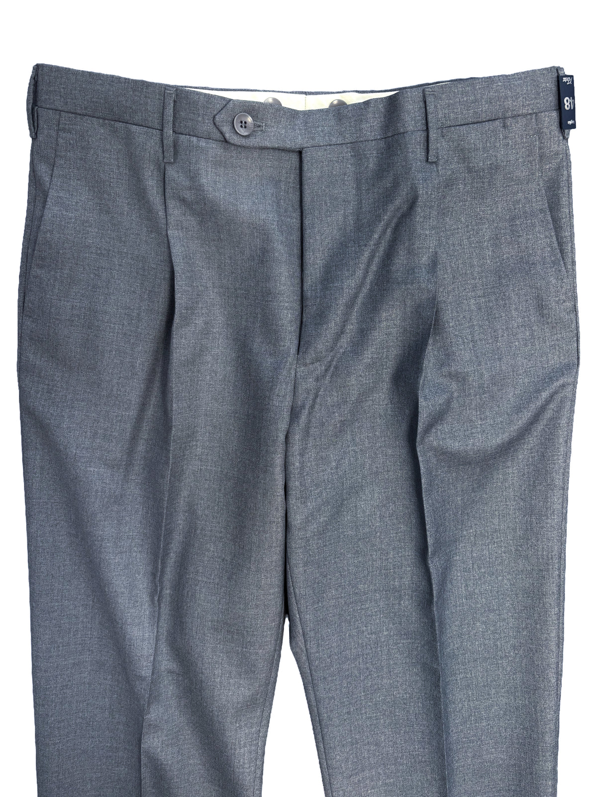 Pleated Dress Trouser - Light Gray Worsted Wool