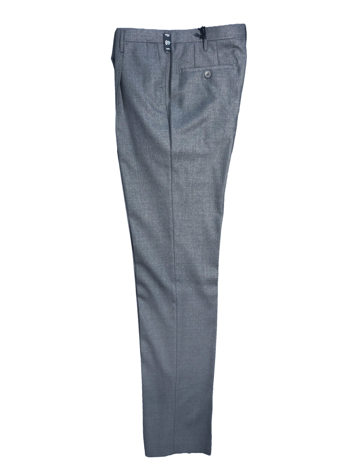 Pleated Dress Trouser - Light Gray Worsted Wool