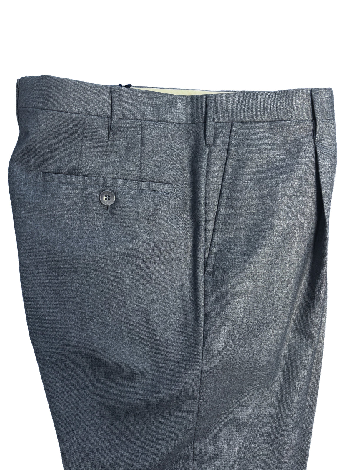 Pleated Dress Trouser - Light Gray Worsted Wool