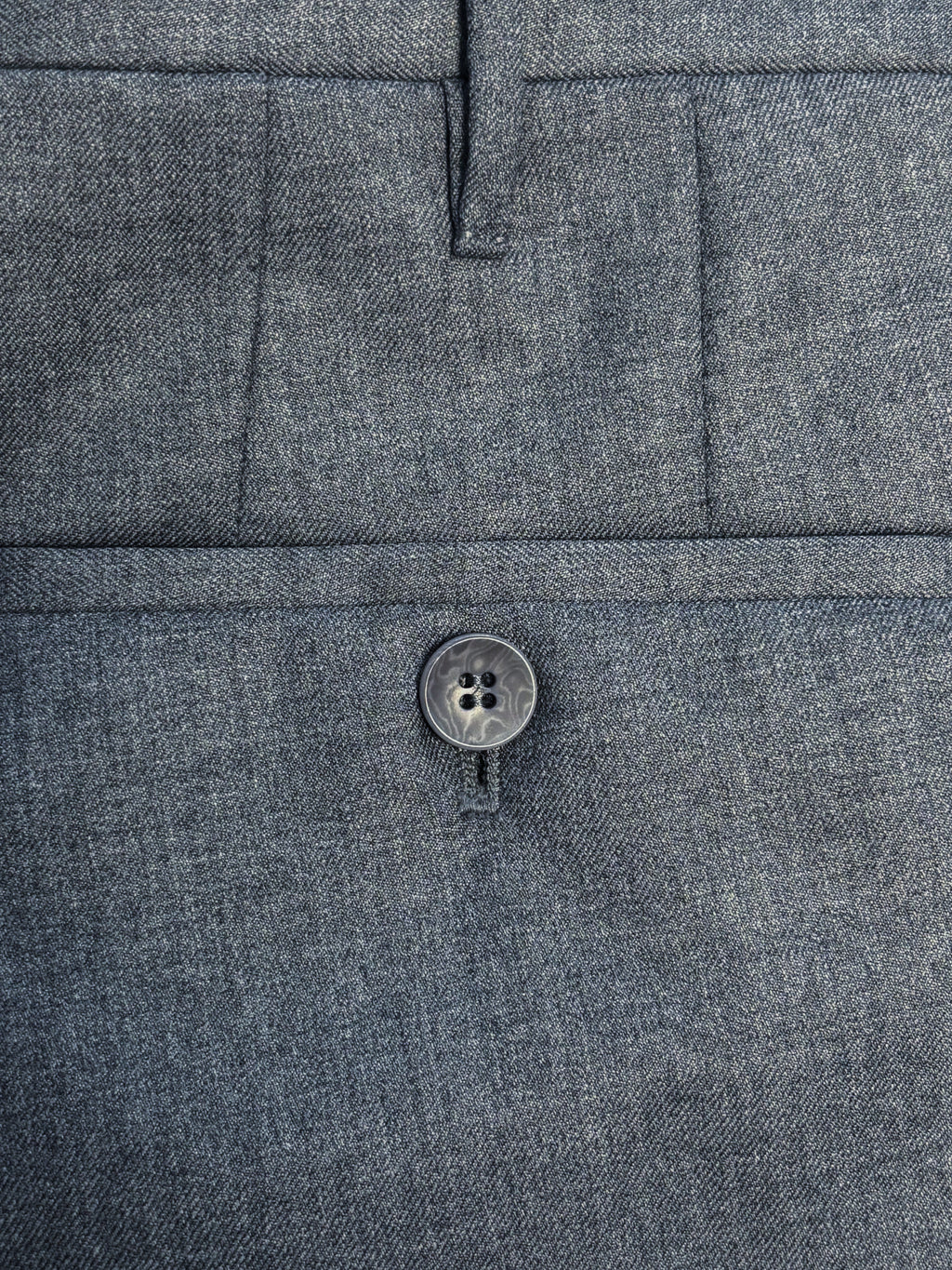 Pleated Dress Trouser - Light Gray Worsted Wool