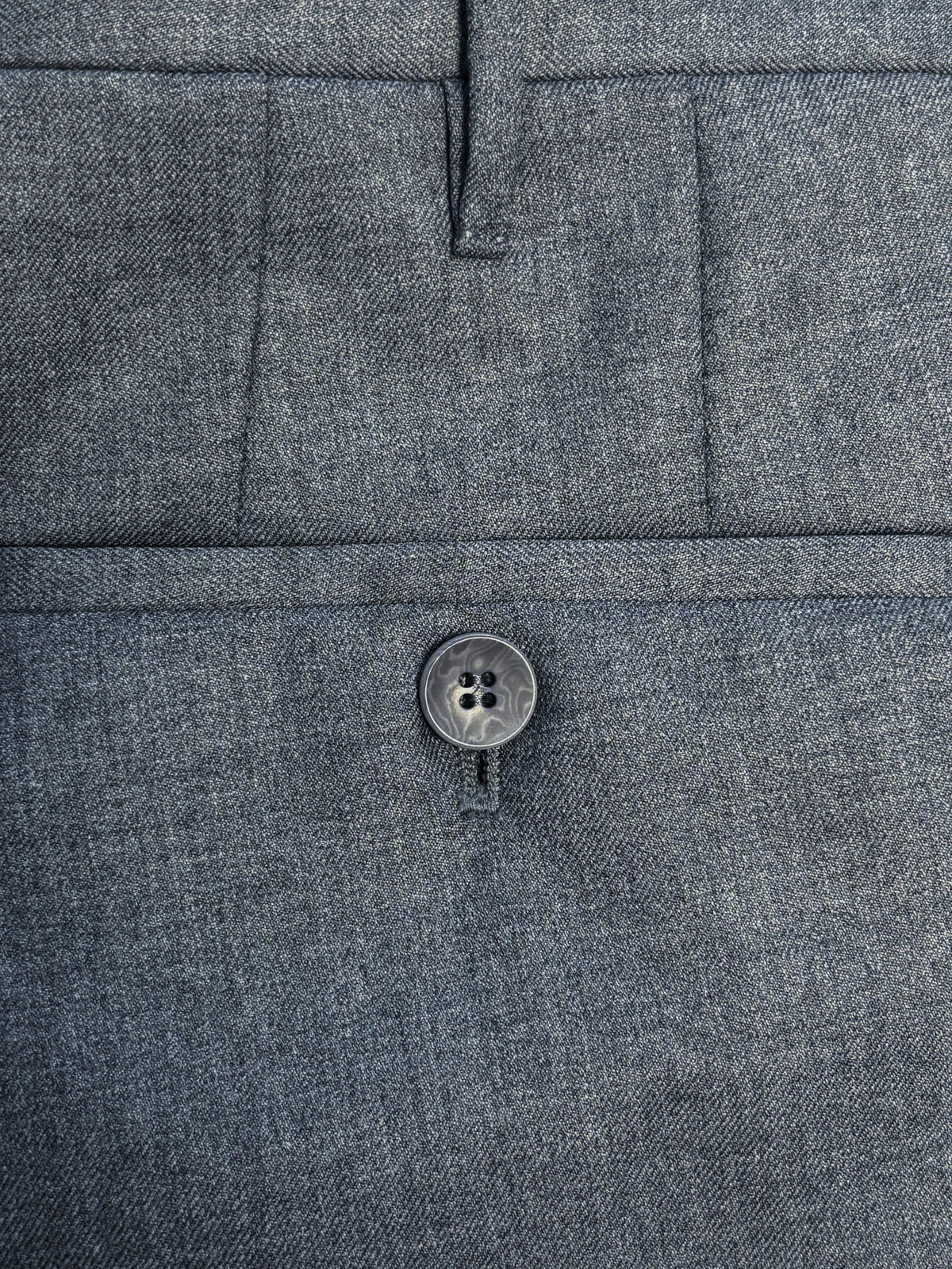 Pleated Dress Trouser - Light Gray Worsted Wool