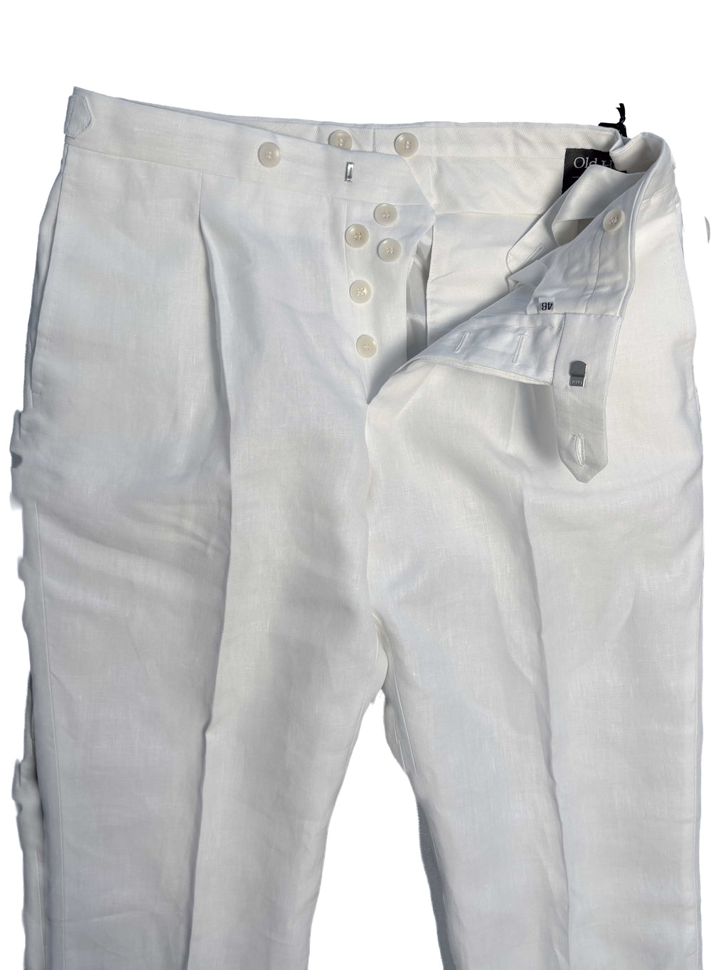 Pleated Dress Trouser - White Linen