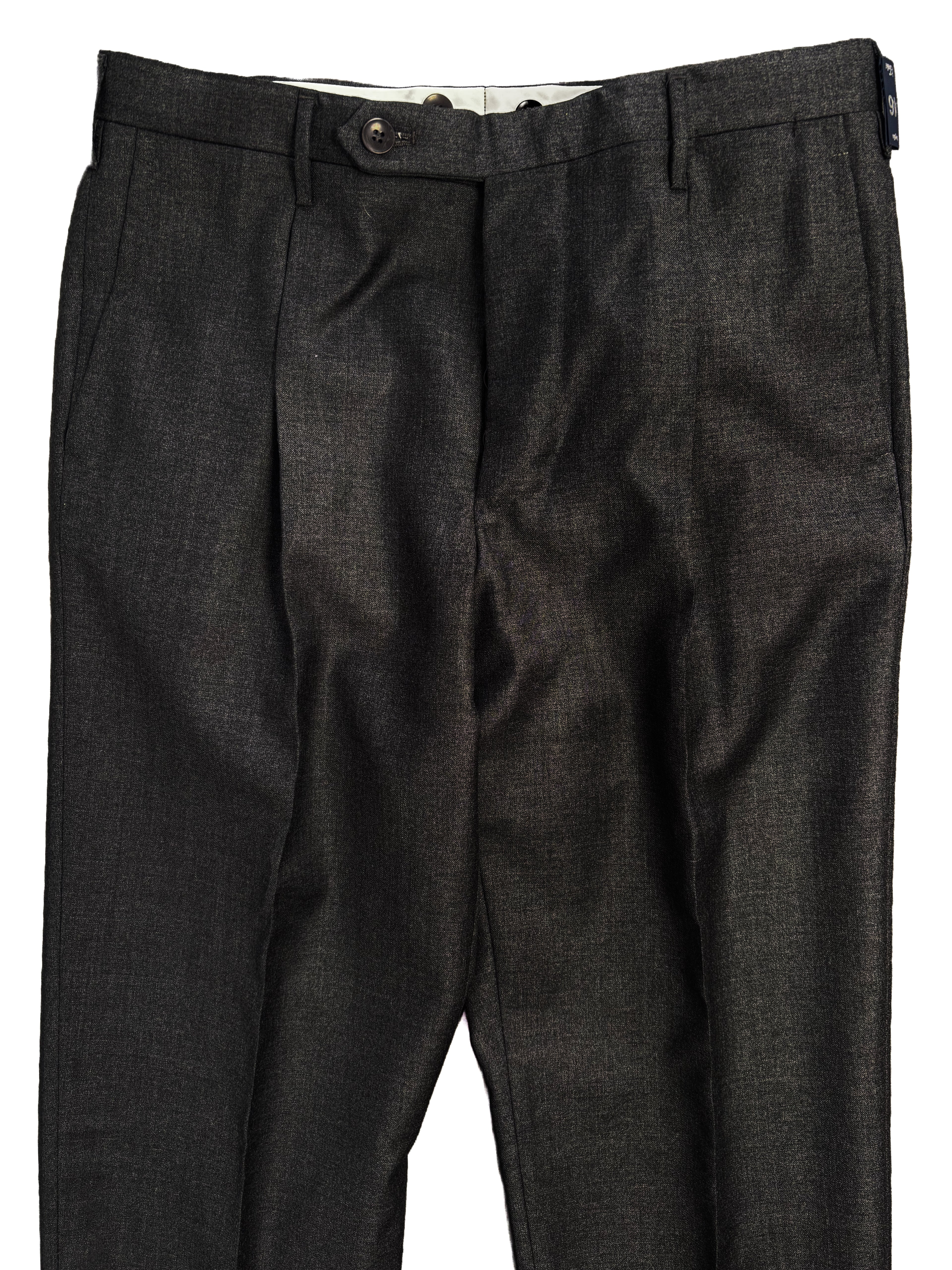 Pleated Dress Trouser - Charcoal Summer Worsted Wool