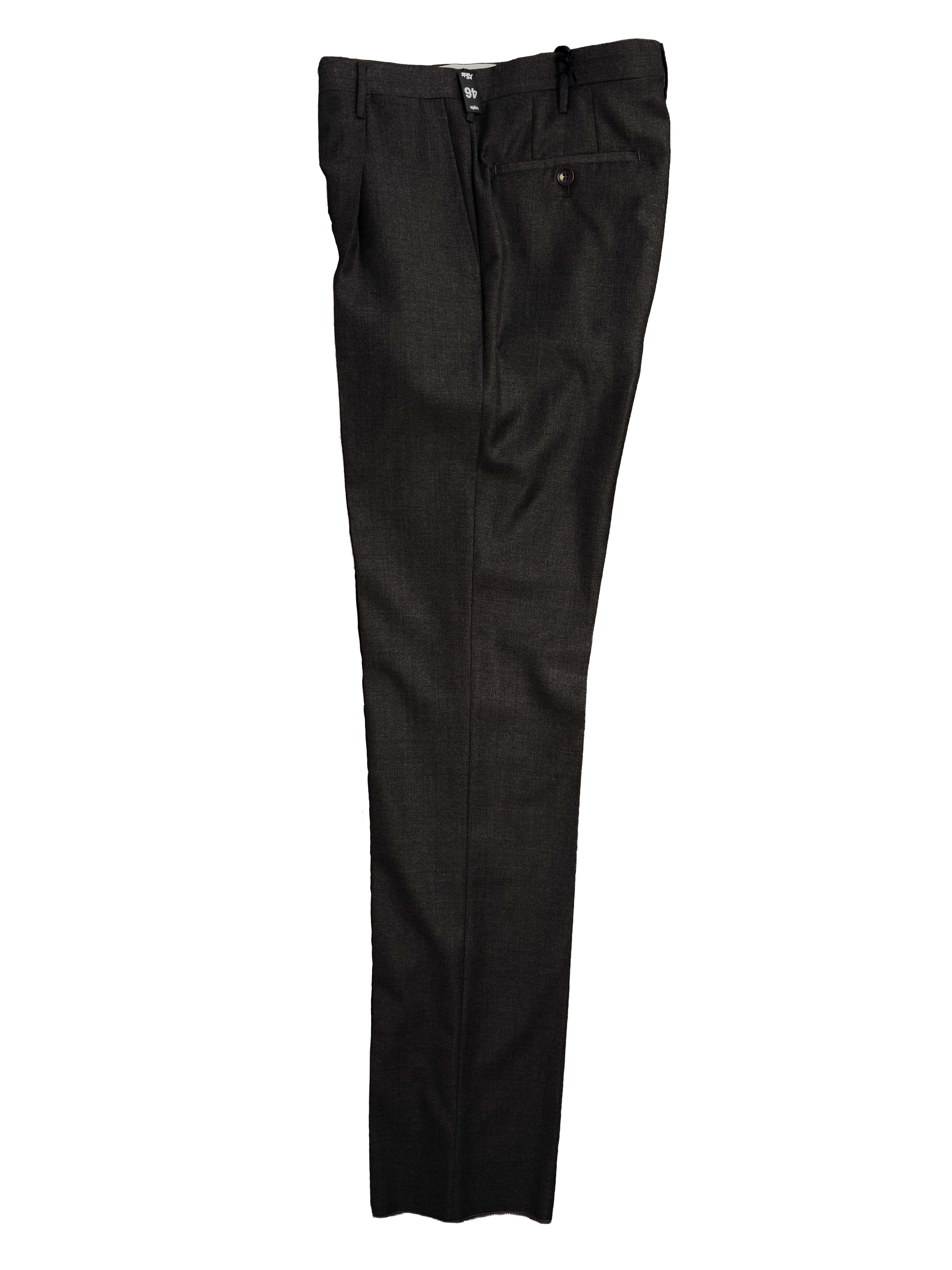 Pleated Dress Trouser - Charcoal Summer Worsted Wool